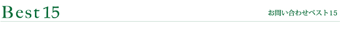 お問い合わせベスト１５（単語）について